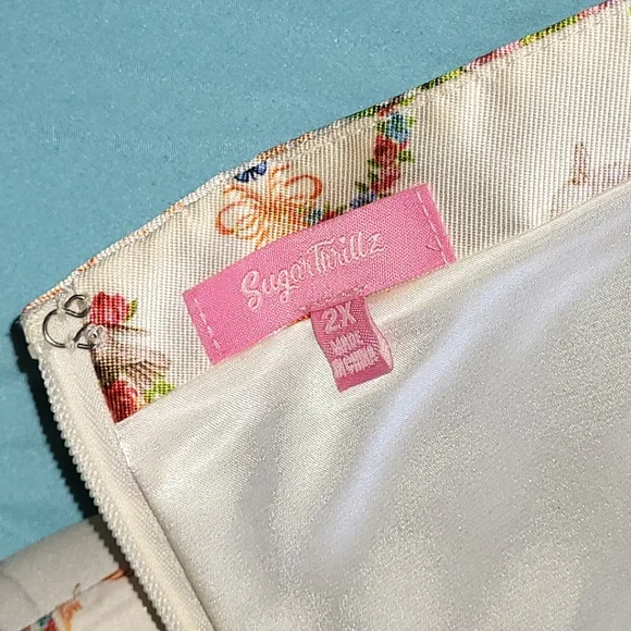 Sugar Thrillz Opulence Renaissance Corset Dress Floral 2X Dollskill Plus Size - Picture 9 of 15